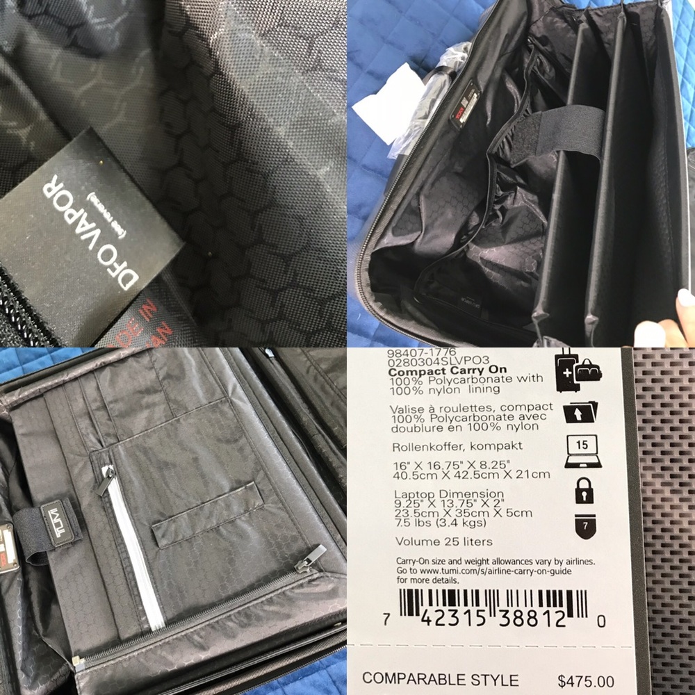 GORGEOUS TUMI COMPACT CARRY ON / HARDCASE (NWT) - Picture 4 of 8